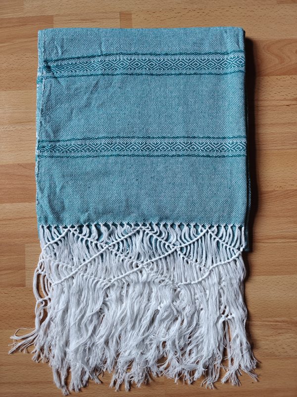 Close Weave Rebozos 2.7 meter Rhomboid pattern on white weft - Image 8