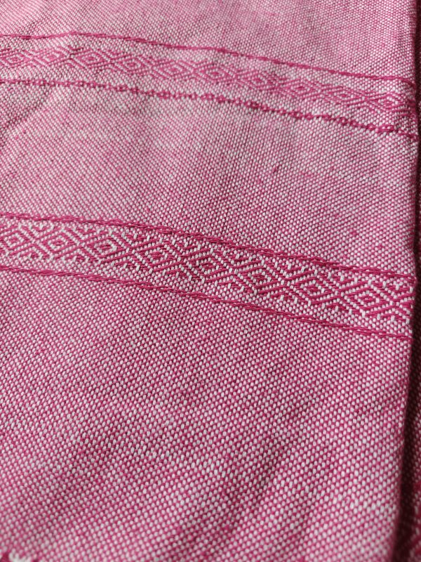Close Weave Rebozos 2.7 meter Rhomboid pattern on white weft - Image 18