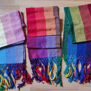 Close Weave Rebozo 2 meter Rainbow stripes