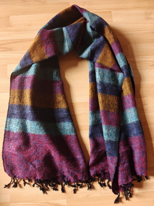 Handwoven Yak Wool Striped Shawl/Blanket - Image 16