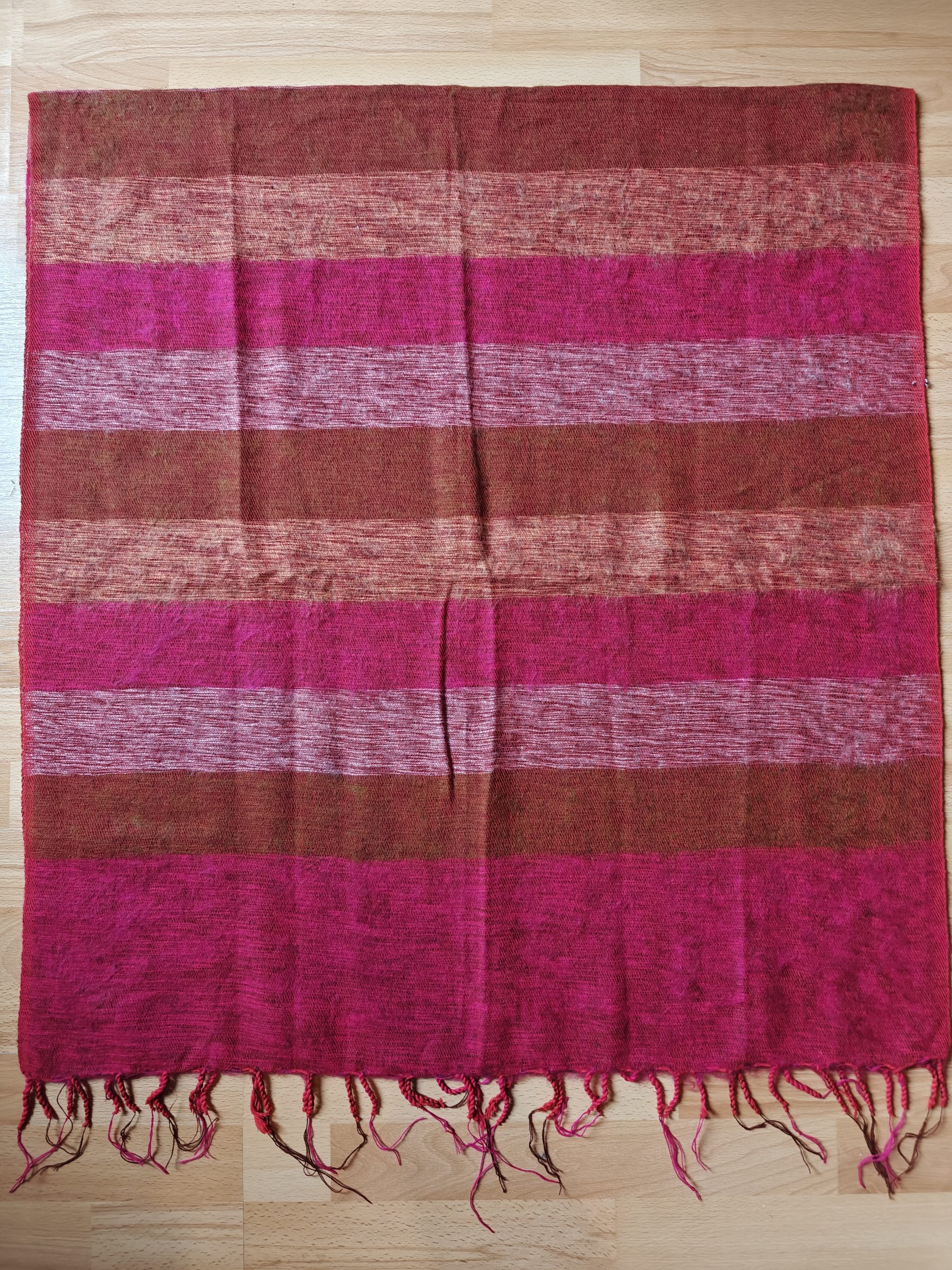 Handwoven Yak Wool Striped Shawl/Blanket - Image 18