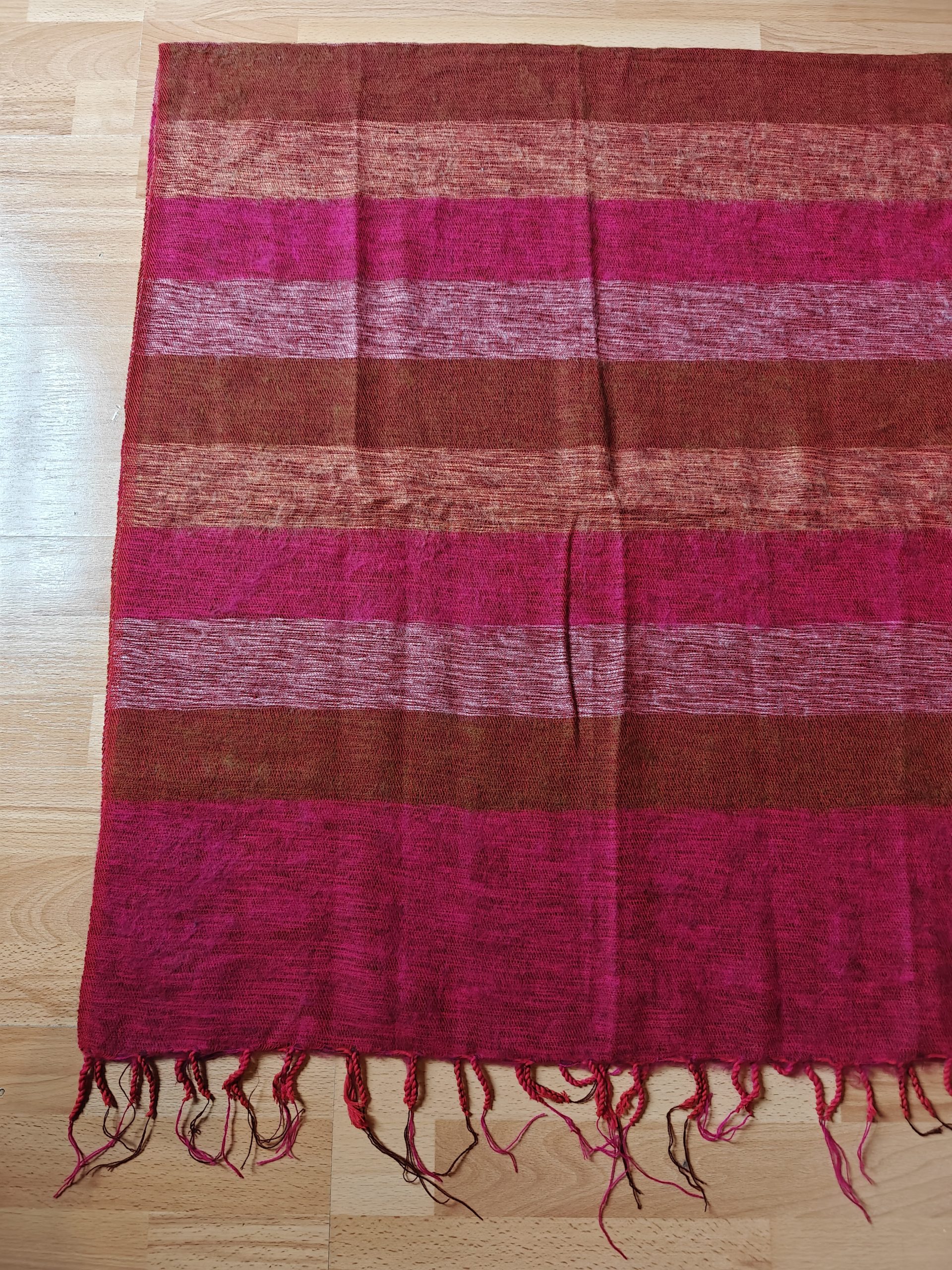Handwoven Yak Wool Striped Shawl/Blanket - Image 16