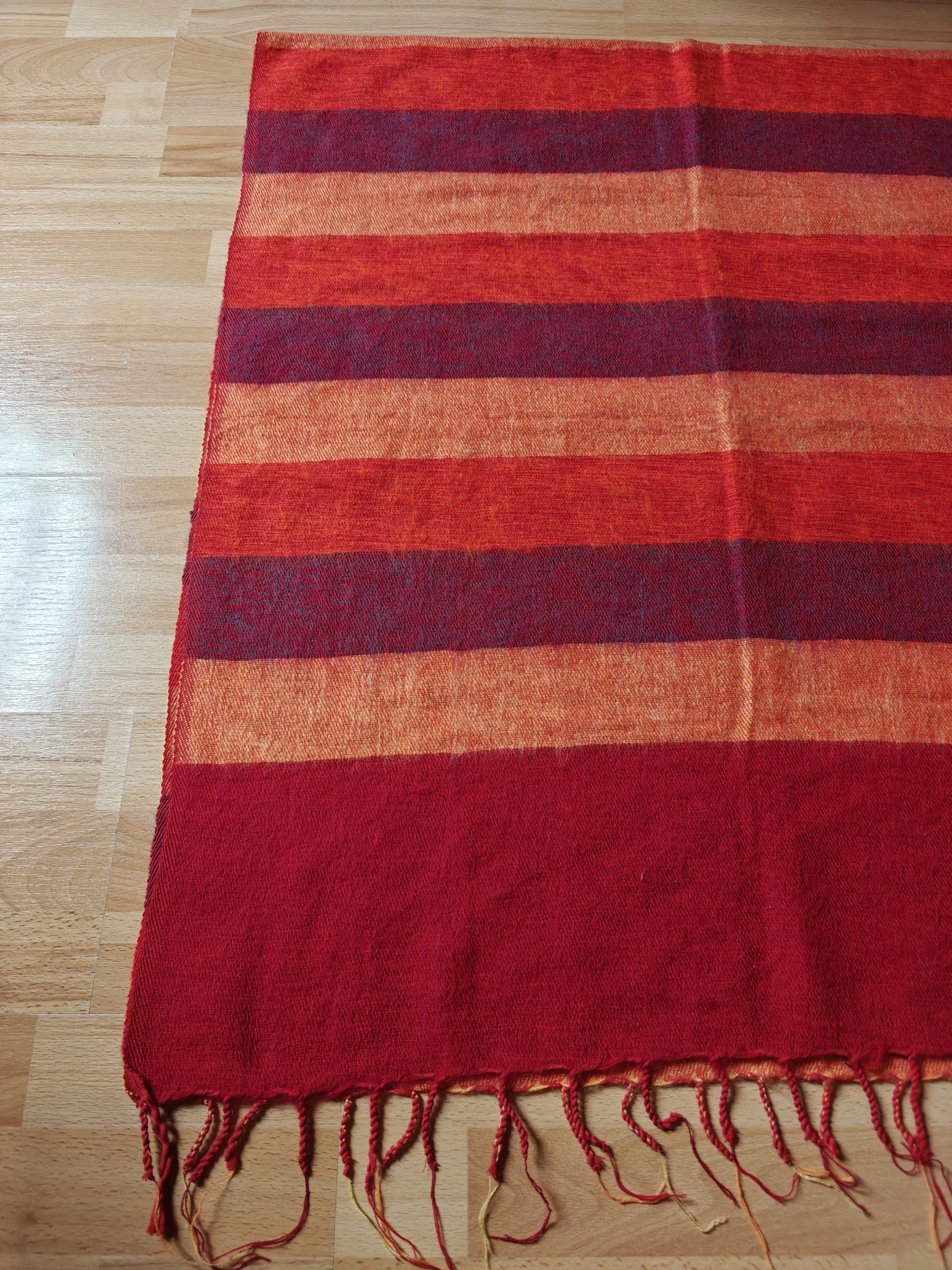 Handwoven Yak Wool Striped Shawl/Blanket - Image 28