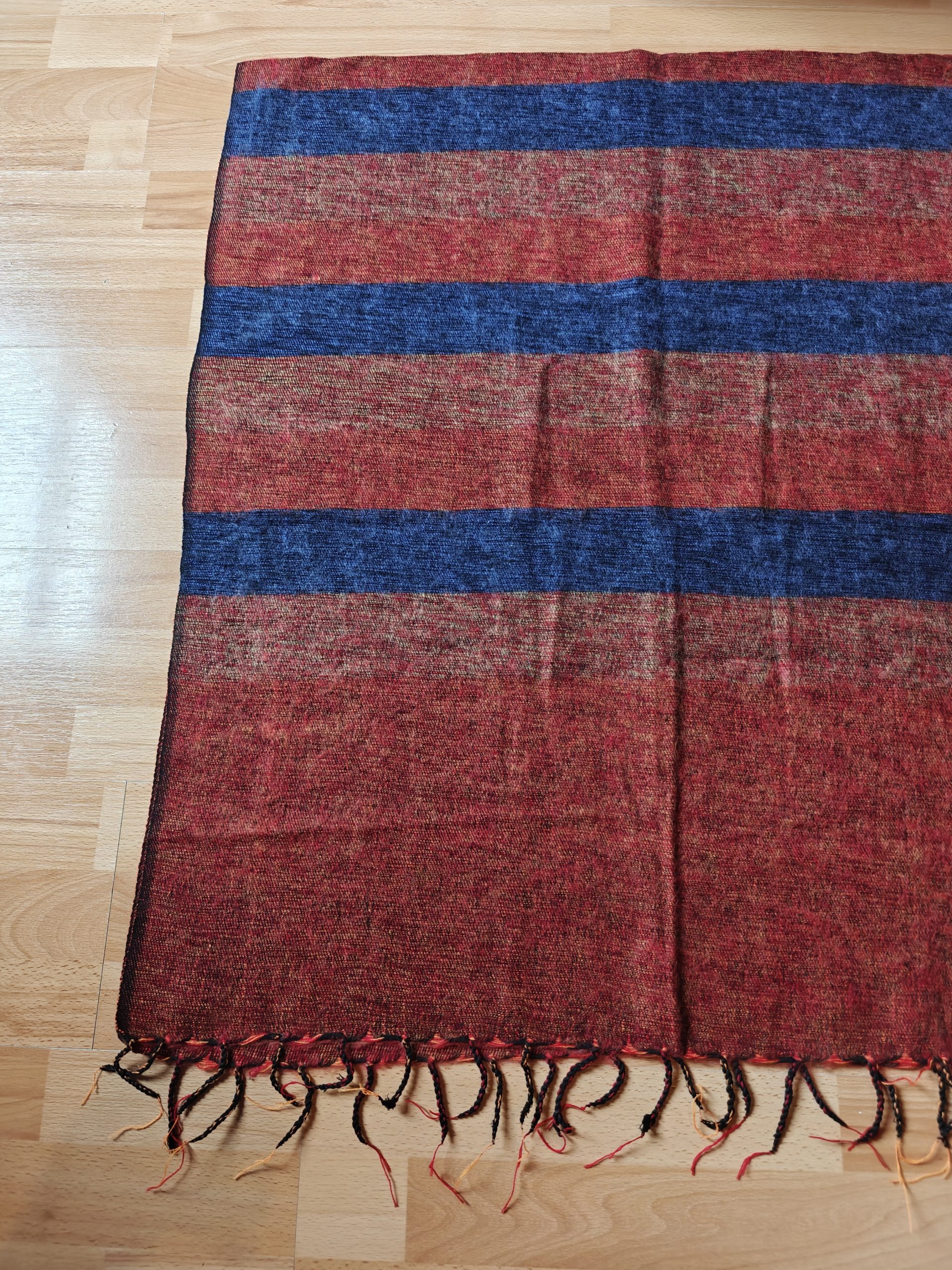Handwoven Yak Wool Striped Shawl/Blanket - Image 34