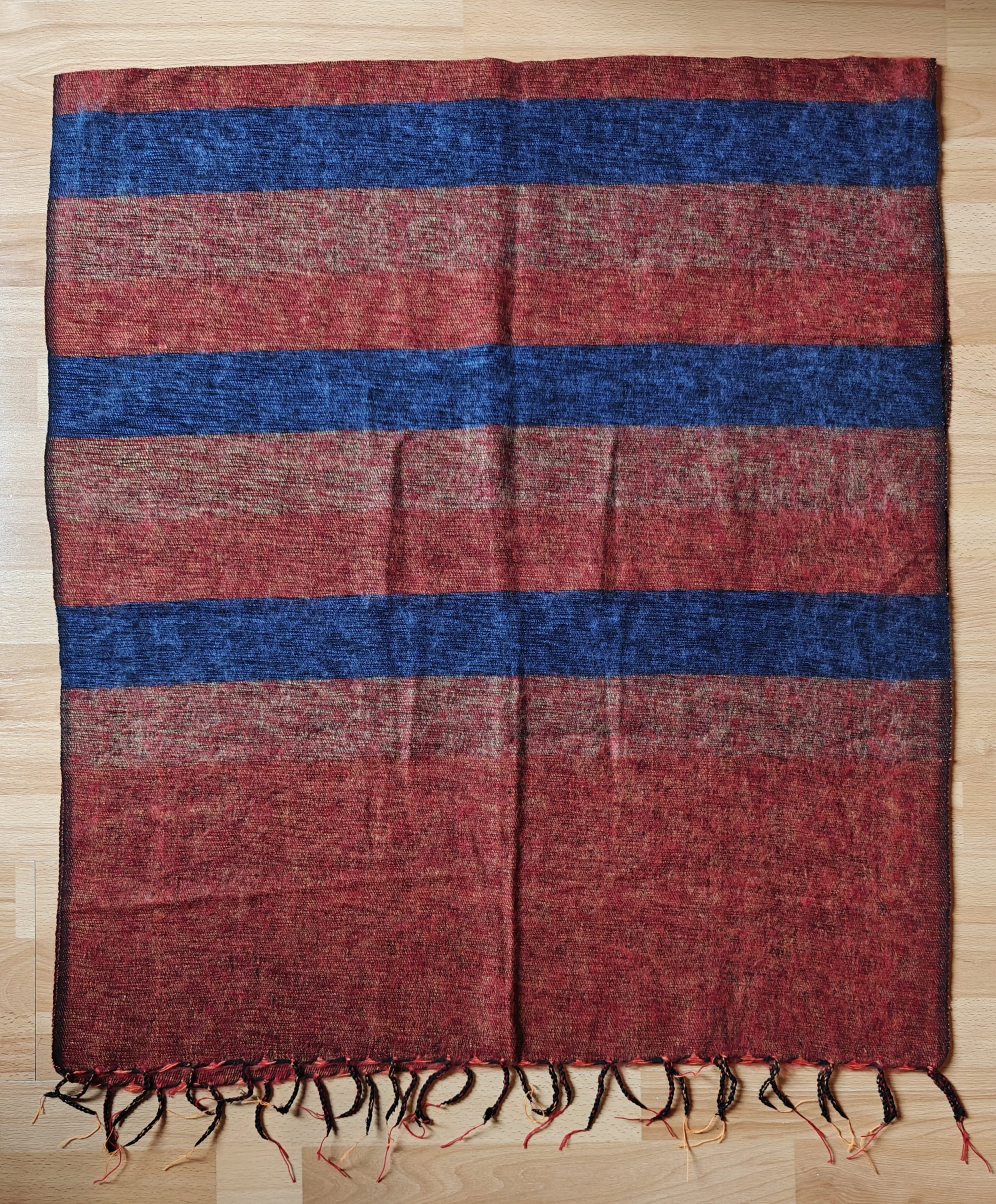 Handwoven Yak Wool Striped Shawl/Blanket - Image 33