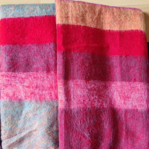 Handwoven Yak Wool Striped Blanket XL size - Image 9
