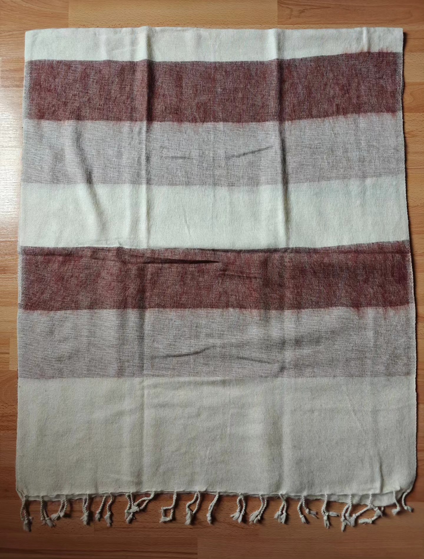 Handwoven Yak Wool Striped Shawl/Blanket - Image 20