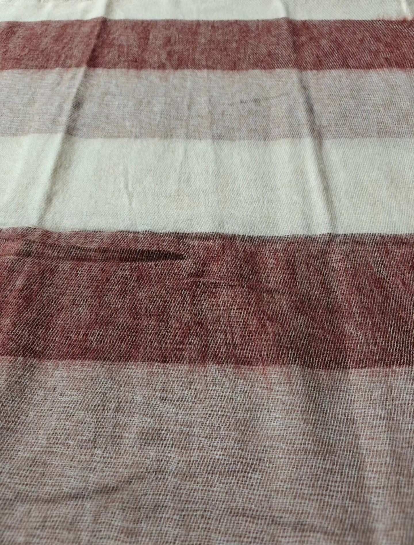 Handwoven Yak Wool Striped Shawl/Blanket - Image 24