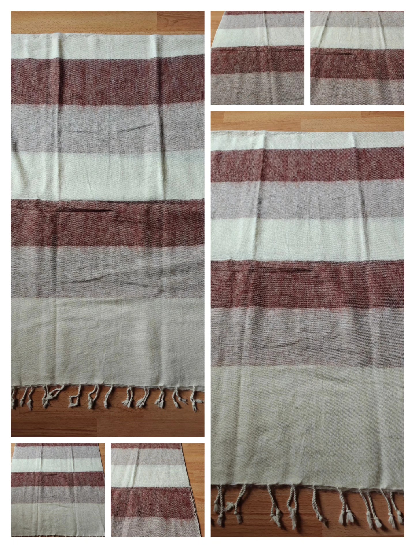 Handwoven Yak Wool Striped Shawl/Blanket - Image 6