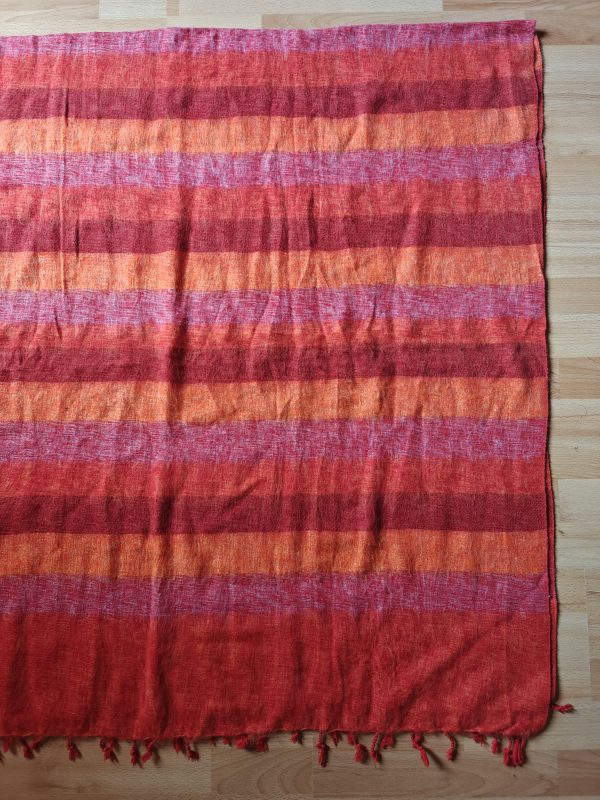 Handwoven Yak Wool Striped Blanket XL size - Image 5
