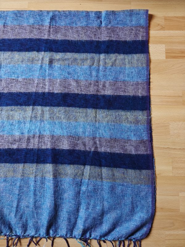 Handwoven Yak Wool Striped Shawl/Blanket - Image 6
