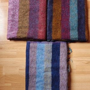 Handwoven Yak Wool Striped Shawl/Blanket