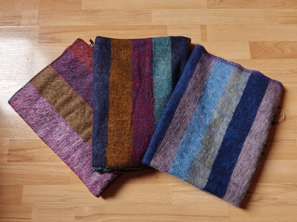 Handwoven Yak Wool Striped Shawl/Blanket - Image 3