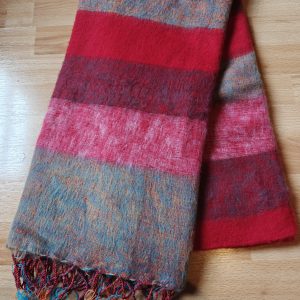 Handwoven Yak Wool Striped Blanket XL size