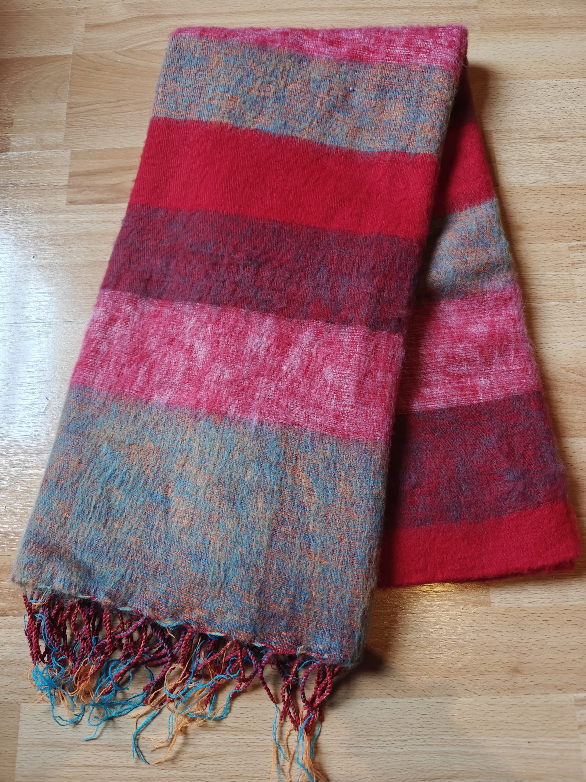 Handwoven Yak Wool Striped Blanket XL size - Image 9