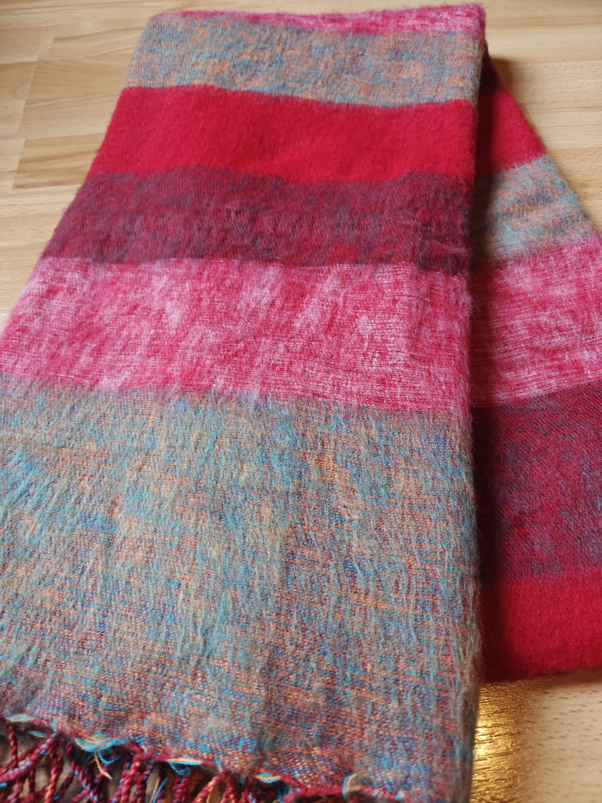Handwoven Yak Wool Striped Blanket XL size - Image 10