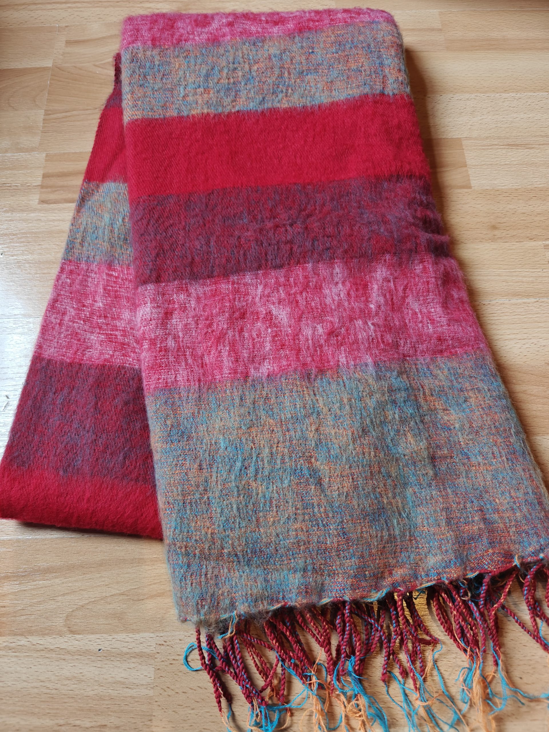 Handwoven Yak Wool Striped Blanket XL size - Image 11