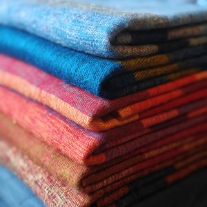 Handwoven Yak Wool Striped Shawl/Blanket