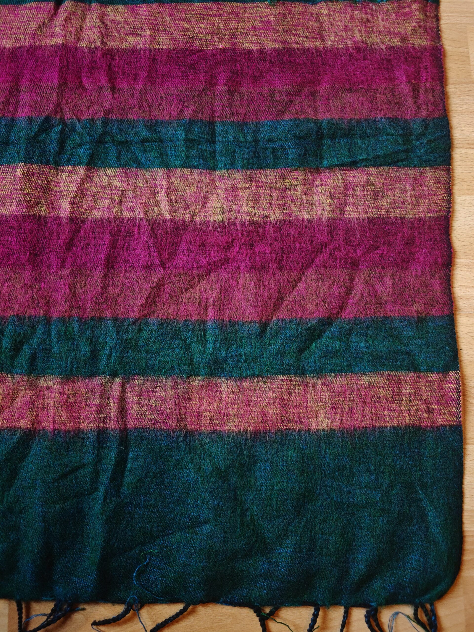 Handwoven Yak Wool Striped Shawl/Blanket - Image 31