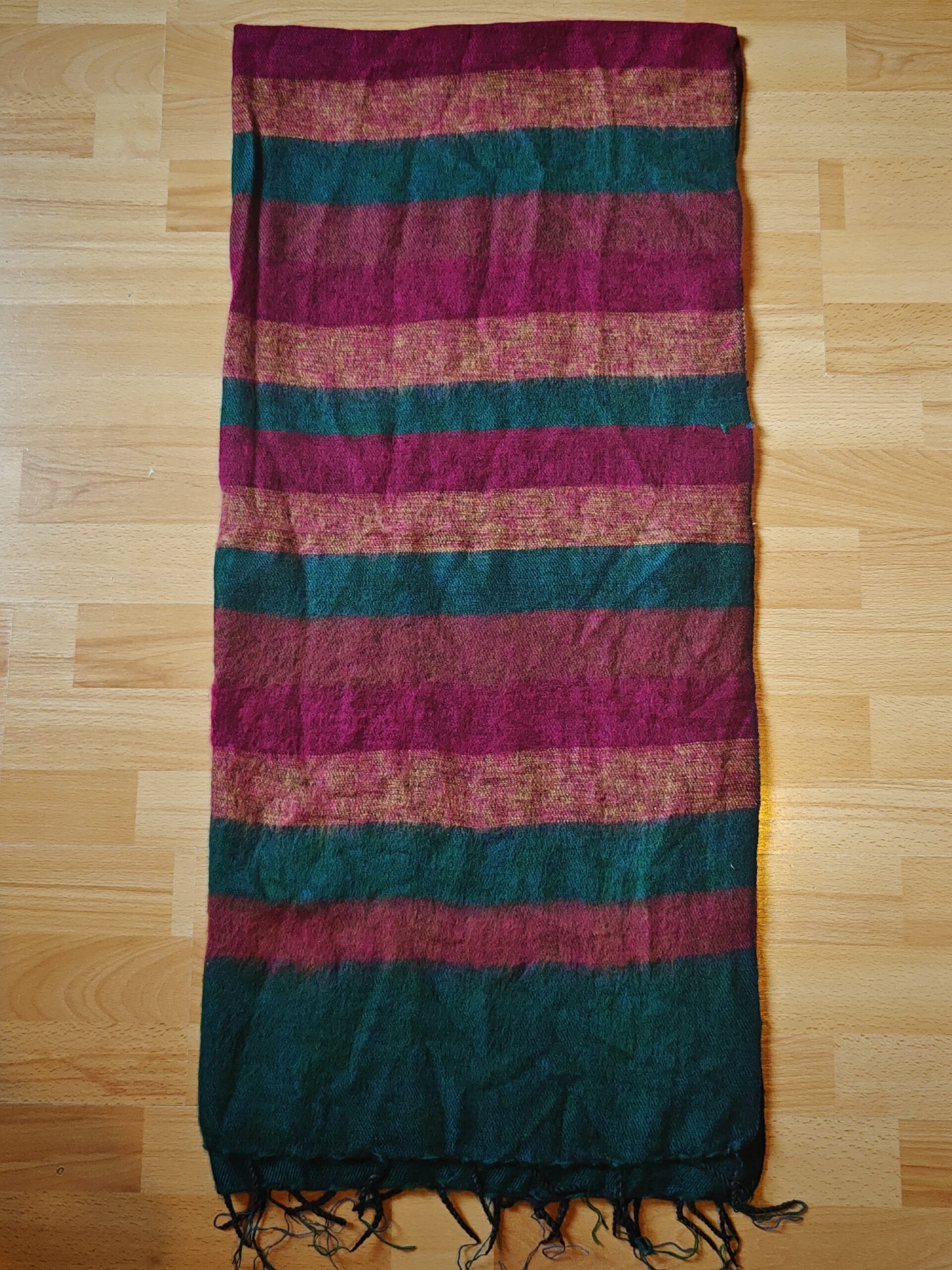 Handwoven Yak Wool Striped Shawl/Blanket - Image 28
