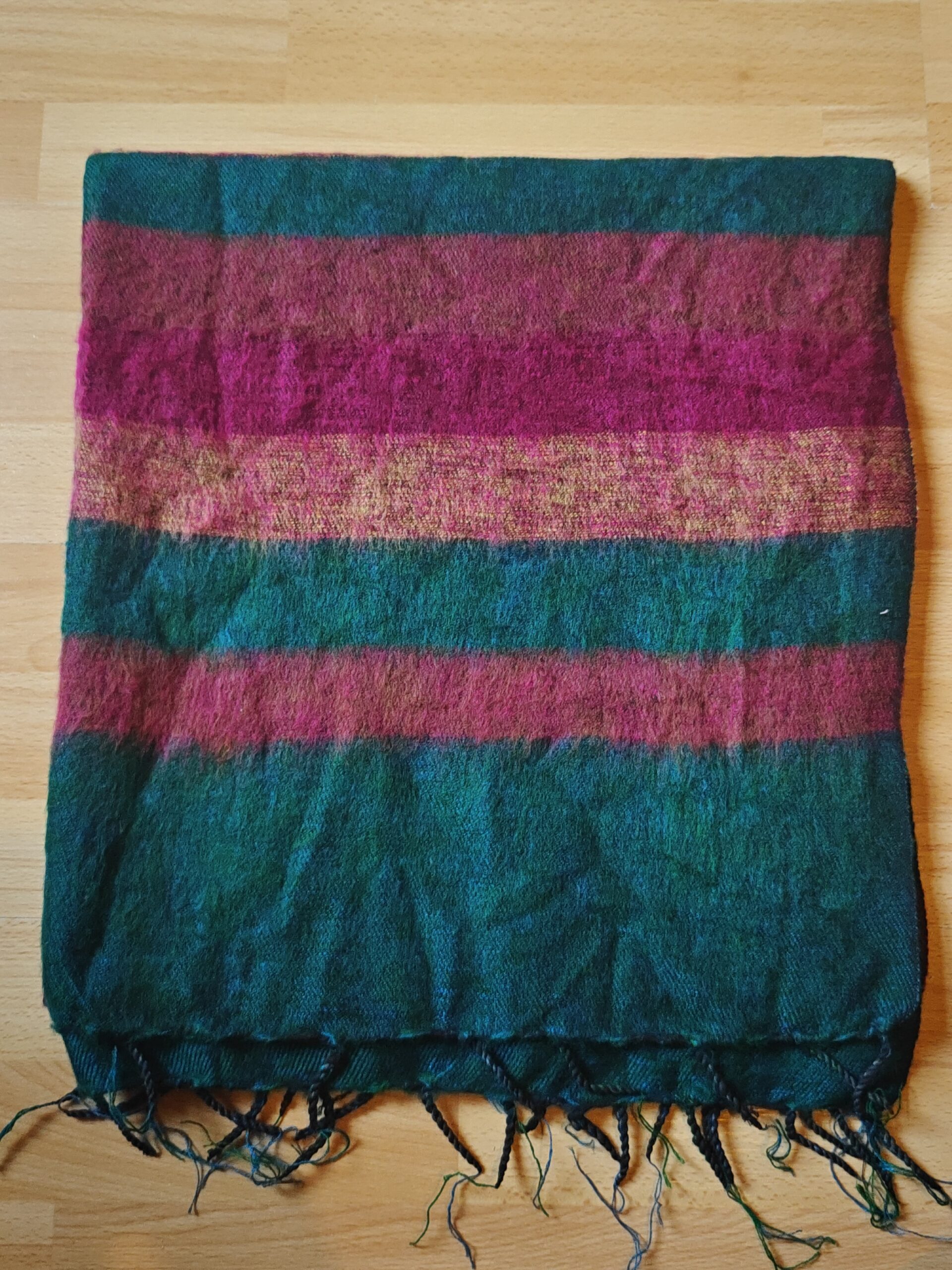 Handwoven Yak Wool Striped Shawl/Blanket - Image 29