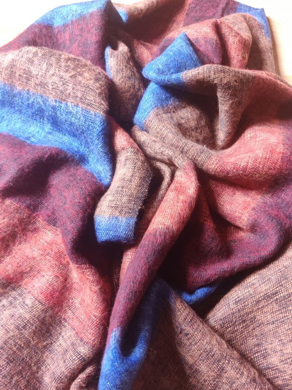 Handwoven Yak Wool Striped Shawl/Blanket - Image 10