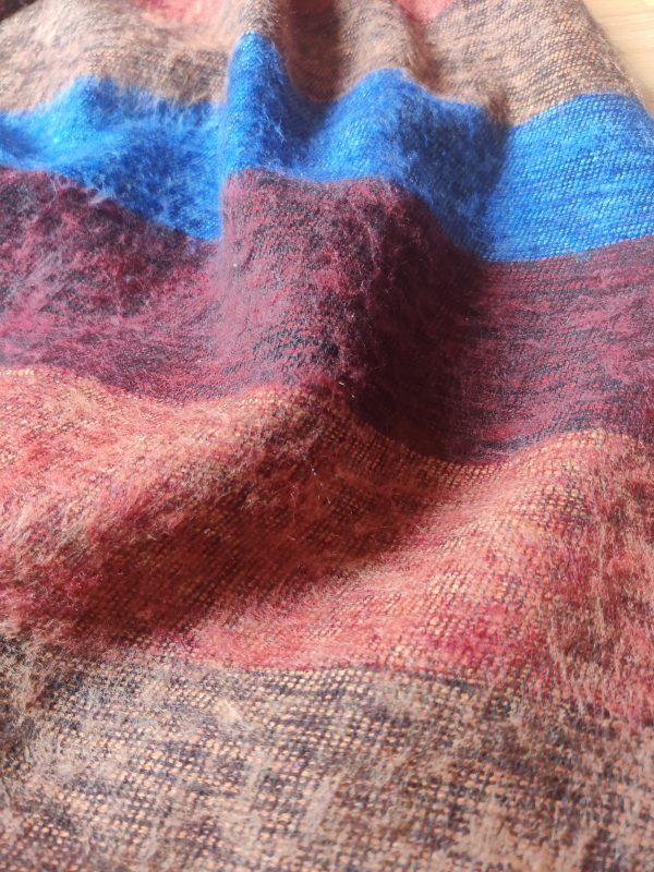 Handwoven Yak Wool Striped Shawl/Blanket - Image 11