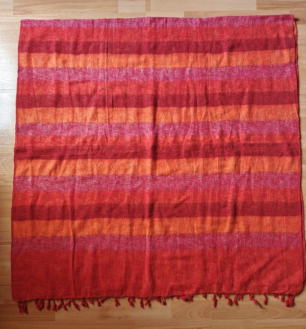 Handwoven Yak Wool Striped Blanket XL size - Image 4