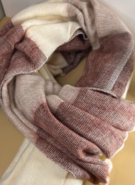 Handwoven Yak Wool Striped Shawl/Blanket - Image 19