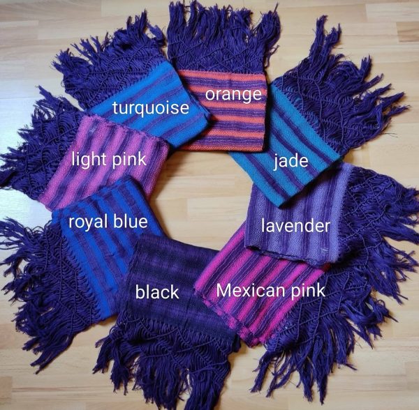 Open Weave Rebozo 2 meter diamond pattern on purple weft - Image 2