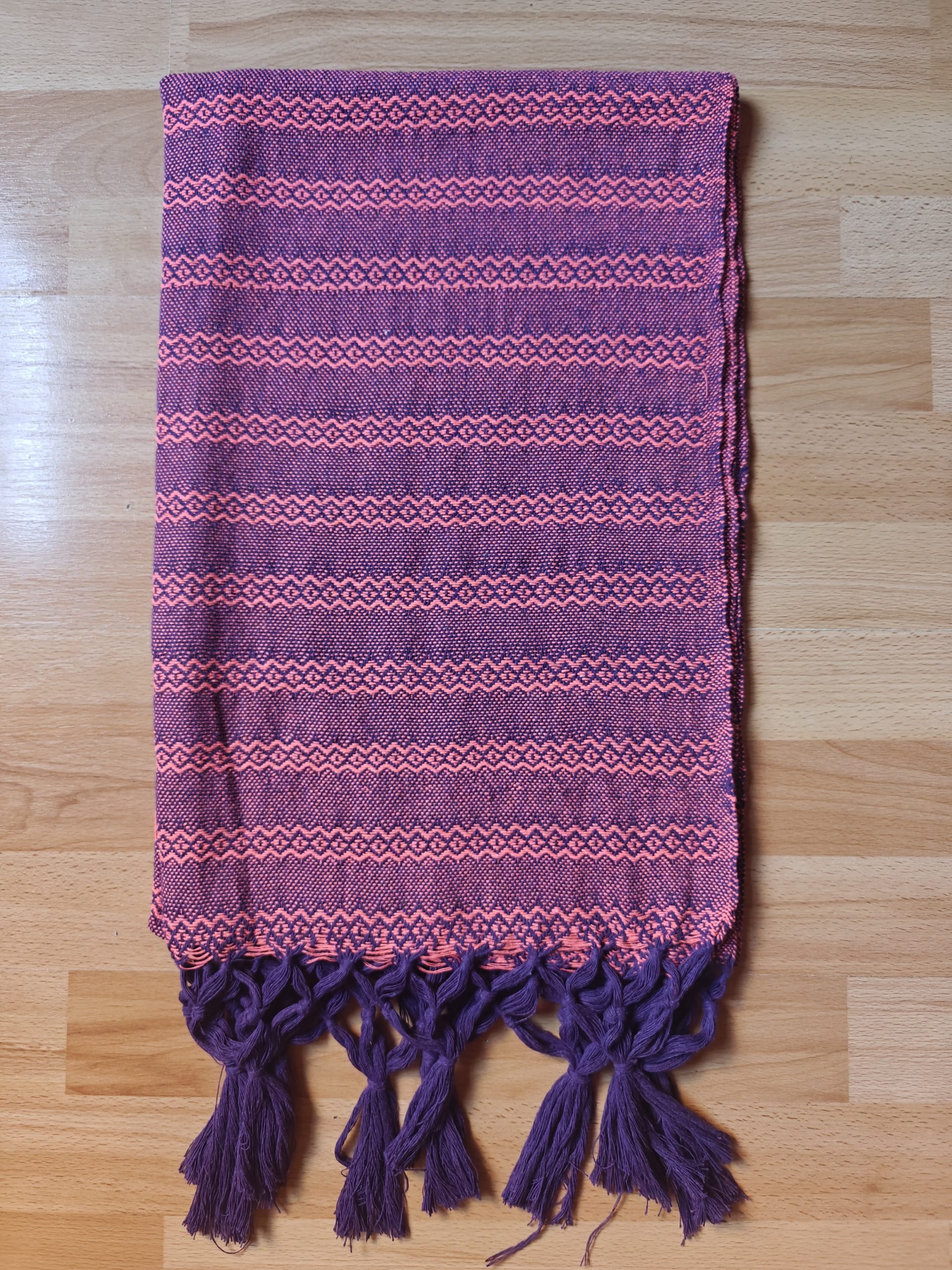 Close Weave Rebozos 2 meter Rhomboid pattern w/ simpler tassels - Image 9