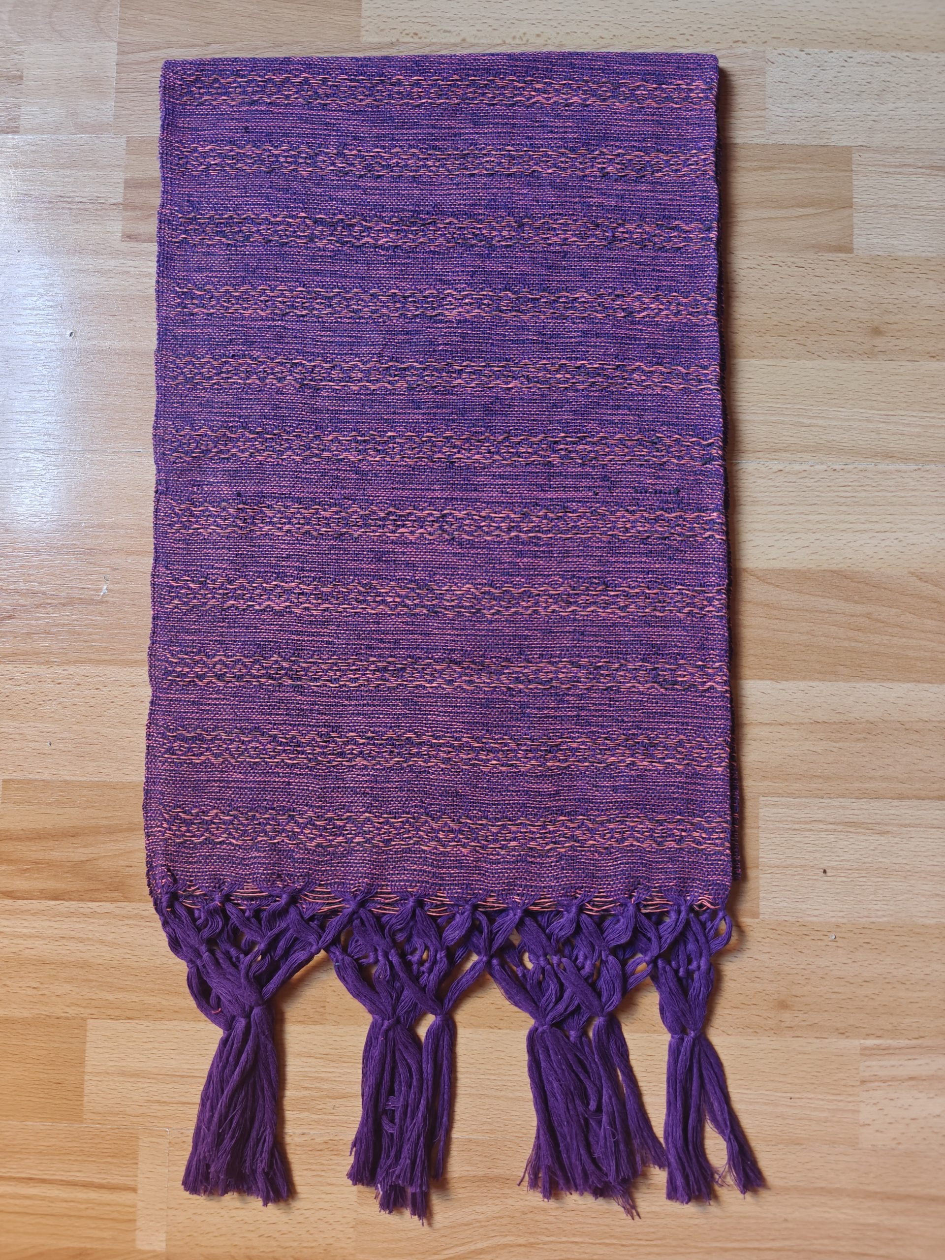 Close Weave Rebozos 2 meter Rhomboid pattern w/ simpler tassels - Image 15