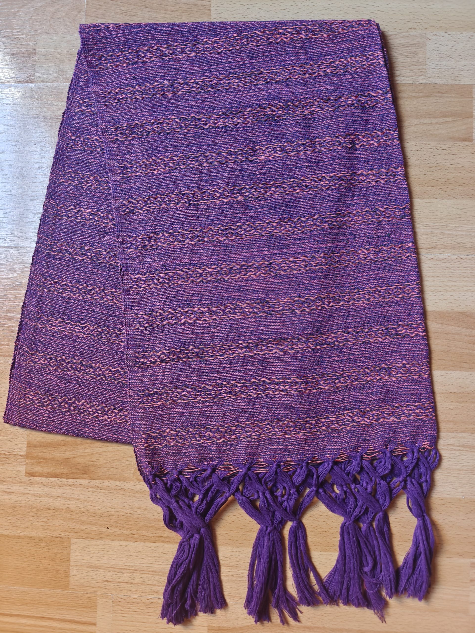 Close Weave Rebozos 2 meter Rhomboid pattern w/ simpler tassels - Image 16