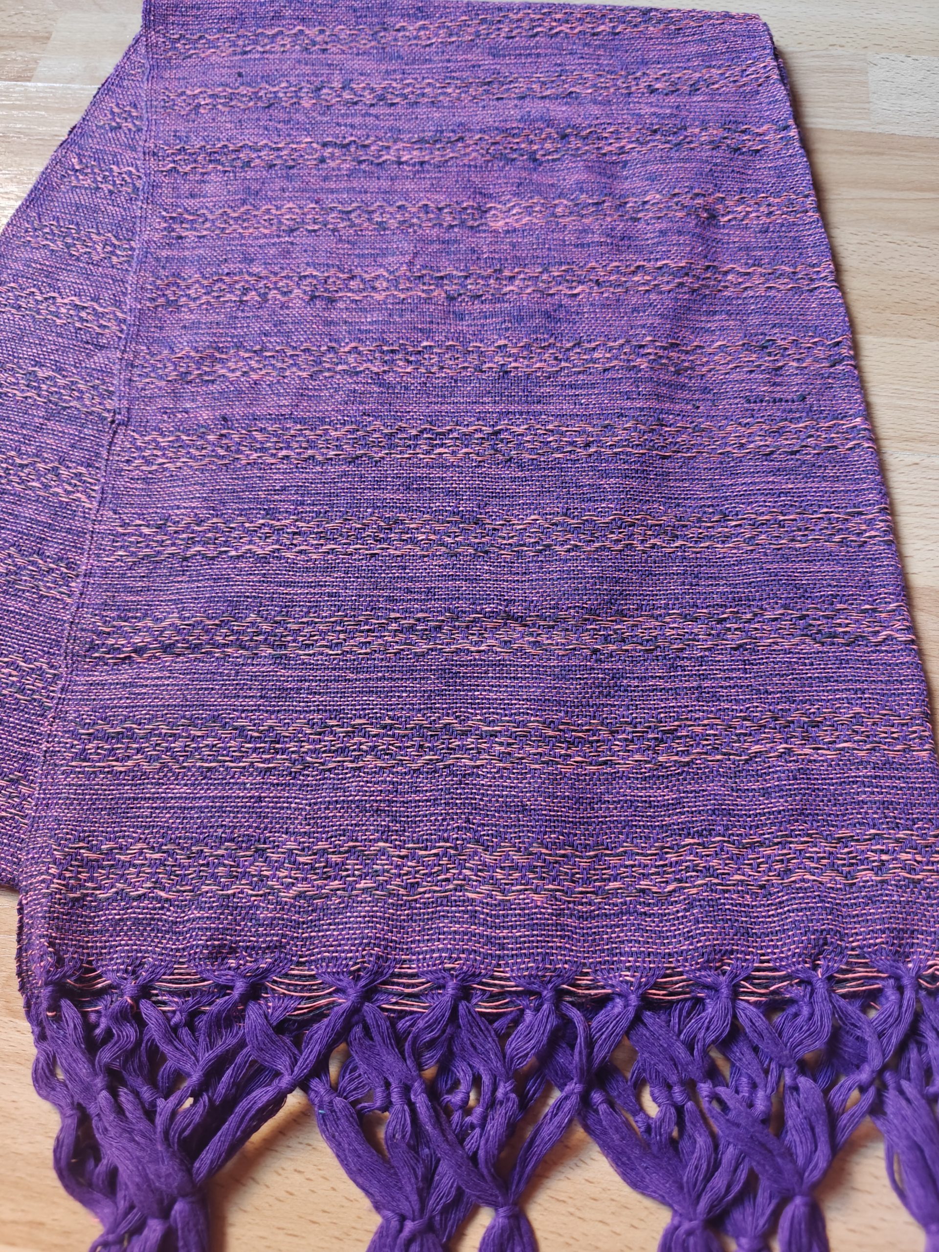 Close Weave Rebozos 2 meter Rhomboid pattern w/ simpler tassels - Image 18