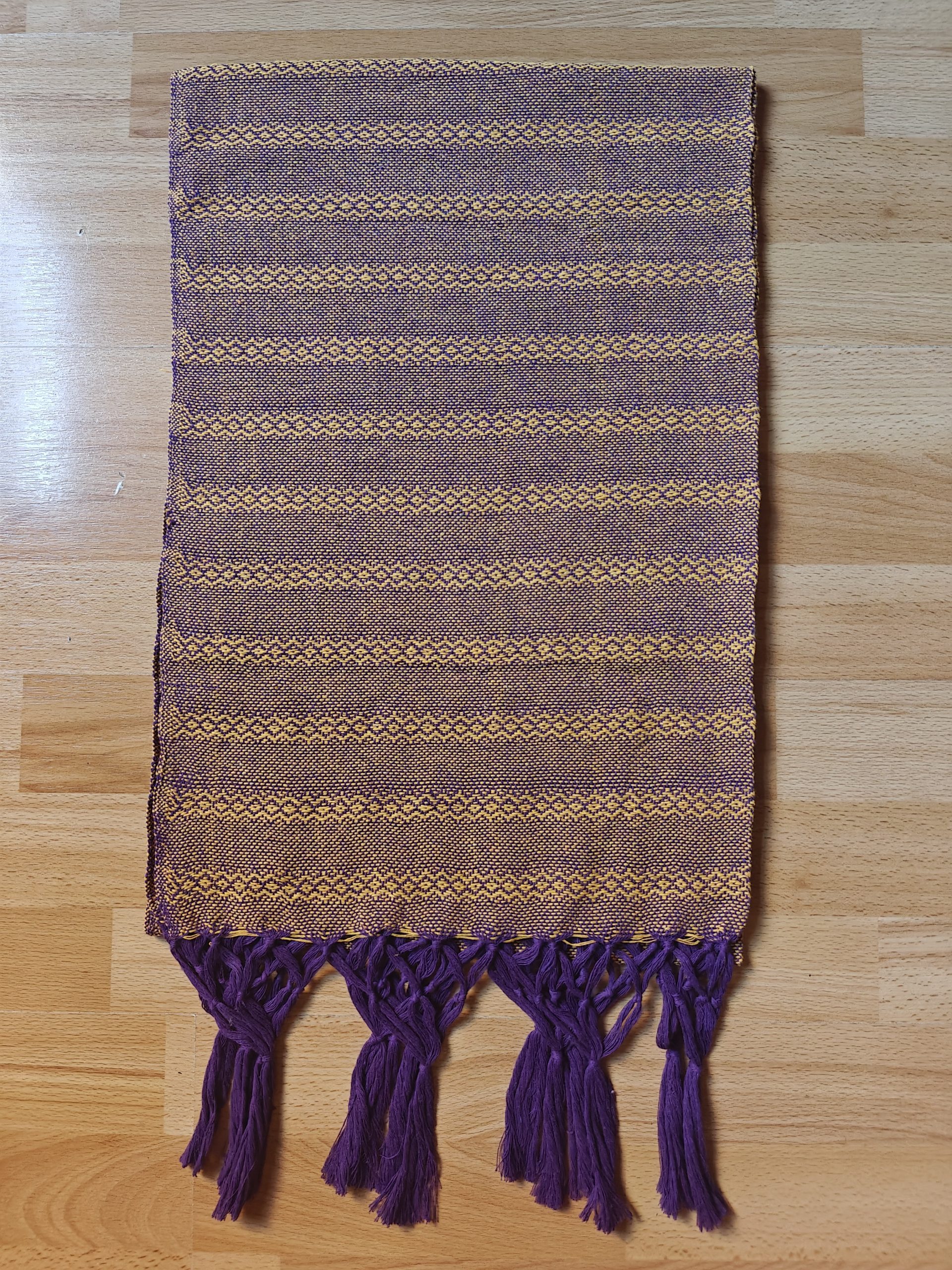 Close Weave Rebozos 2 meter Rhomboid pattern w/ simpler tassels - Image 3