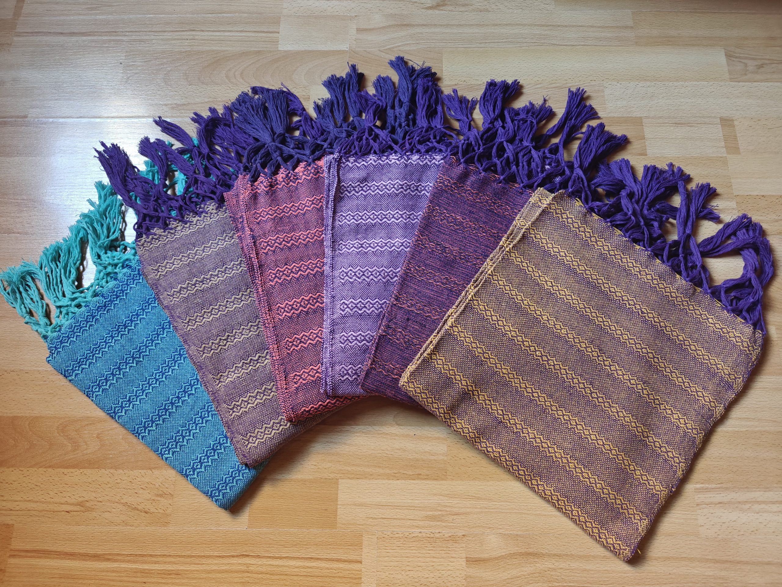 Close Weave Rebozos 2 meter Rhomboid pattern w/ simpler tassels - Image 23