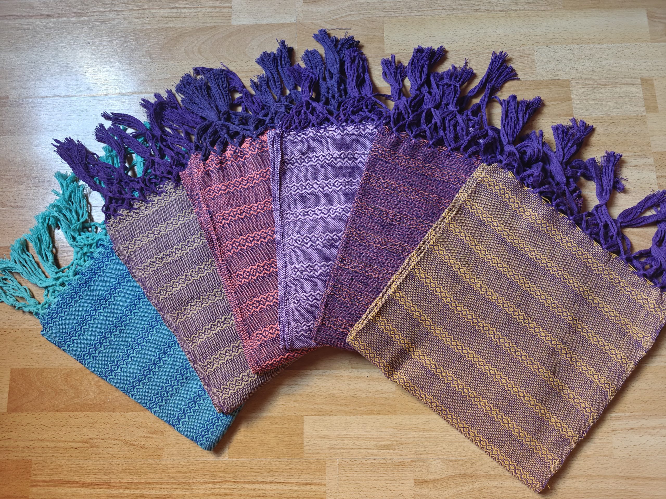 Close Weave Rebozos 2 meter Rhomboid pattern w/ simpler tassels