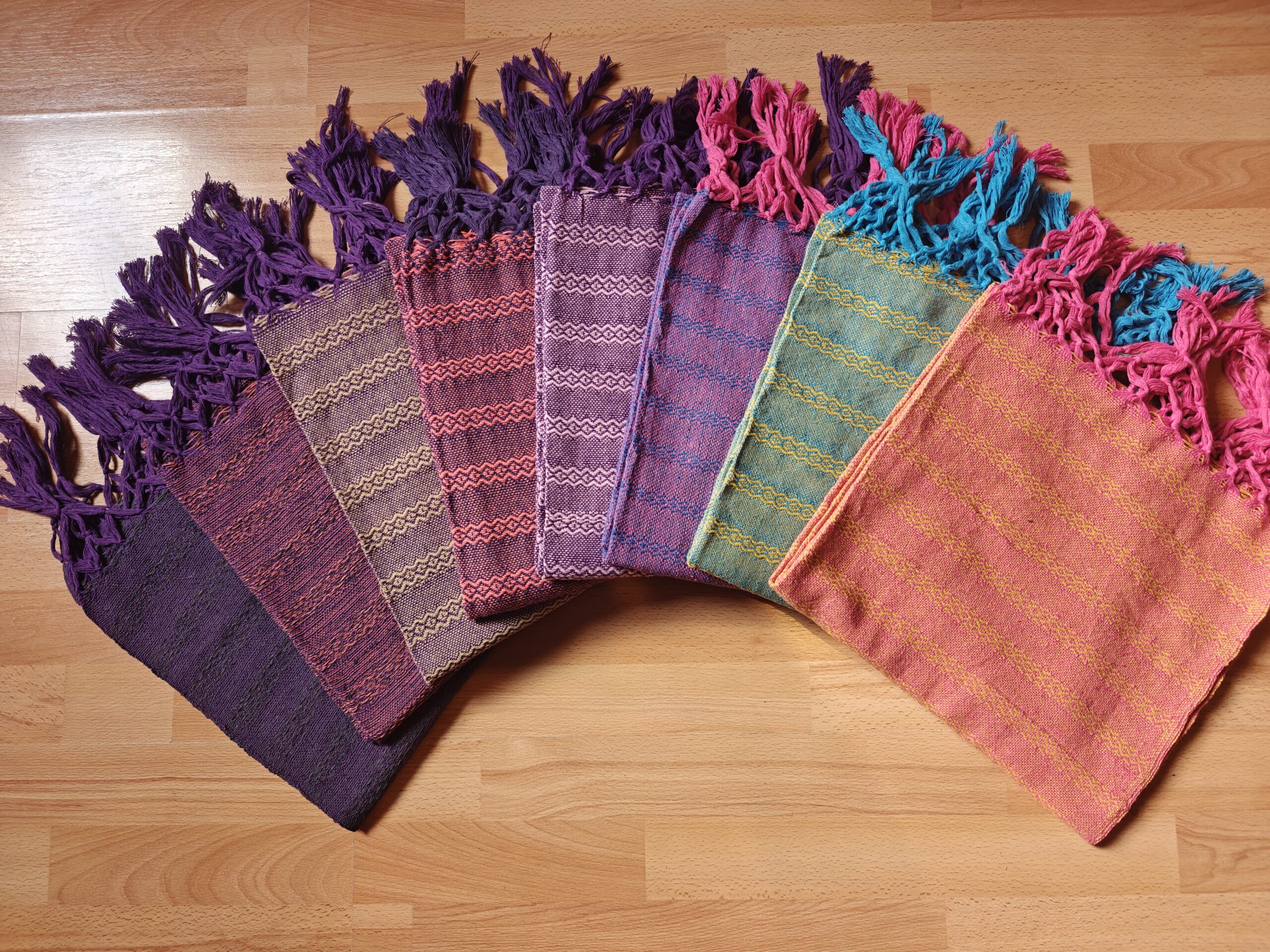 Close Weave Rebozos 2 meter Rhomboid pattern w/ simpler tassels