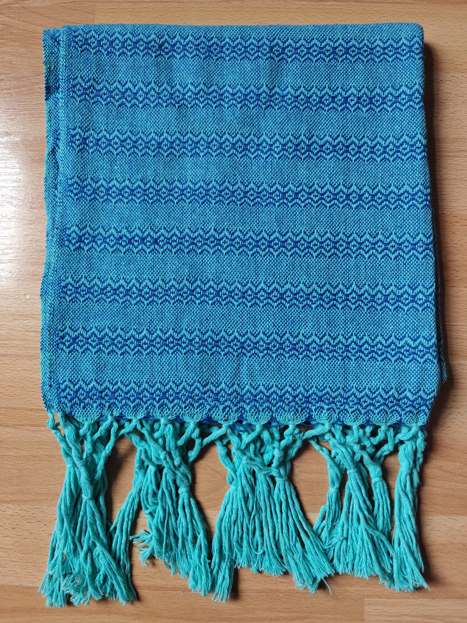 Close Weave Rebozos 2 meter Rhomboid pattern w/ simpler tassels - Image 19