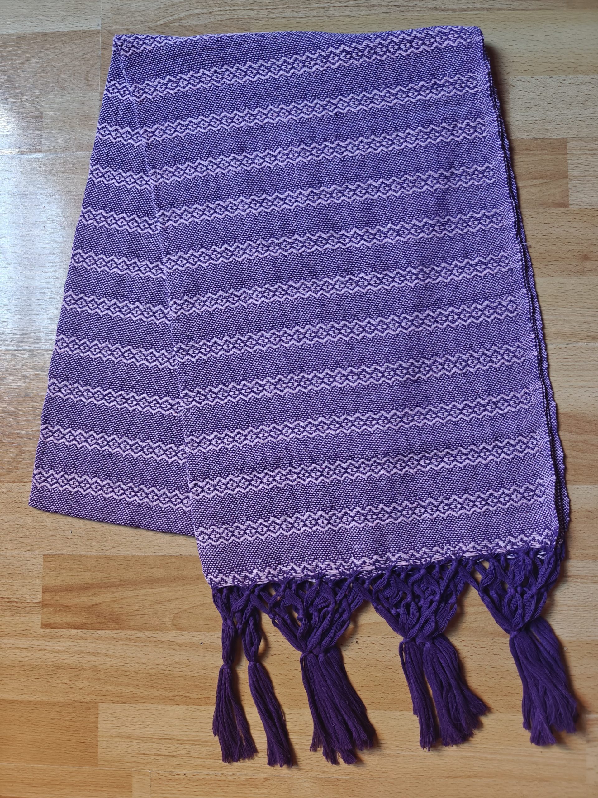 Close Weave Rebozos 2 meter Rhomboid pattern w/ simpler tassels - Image 13