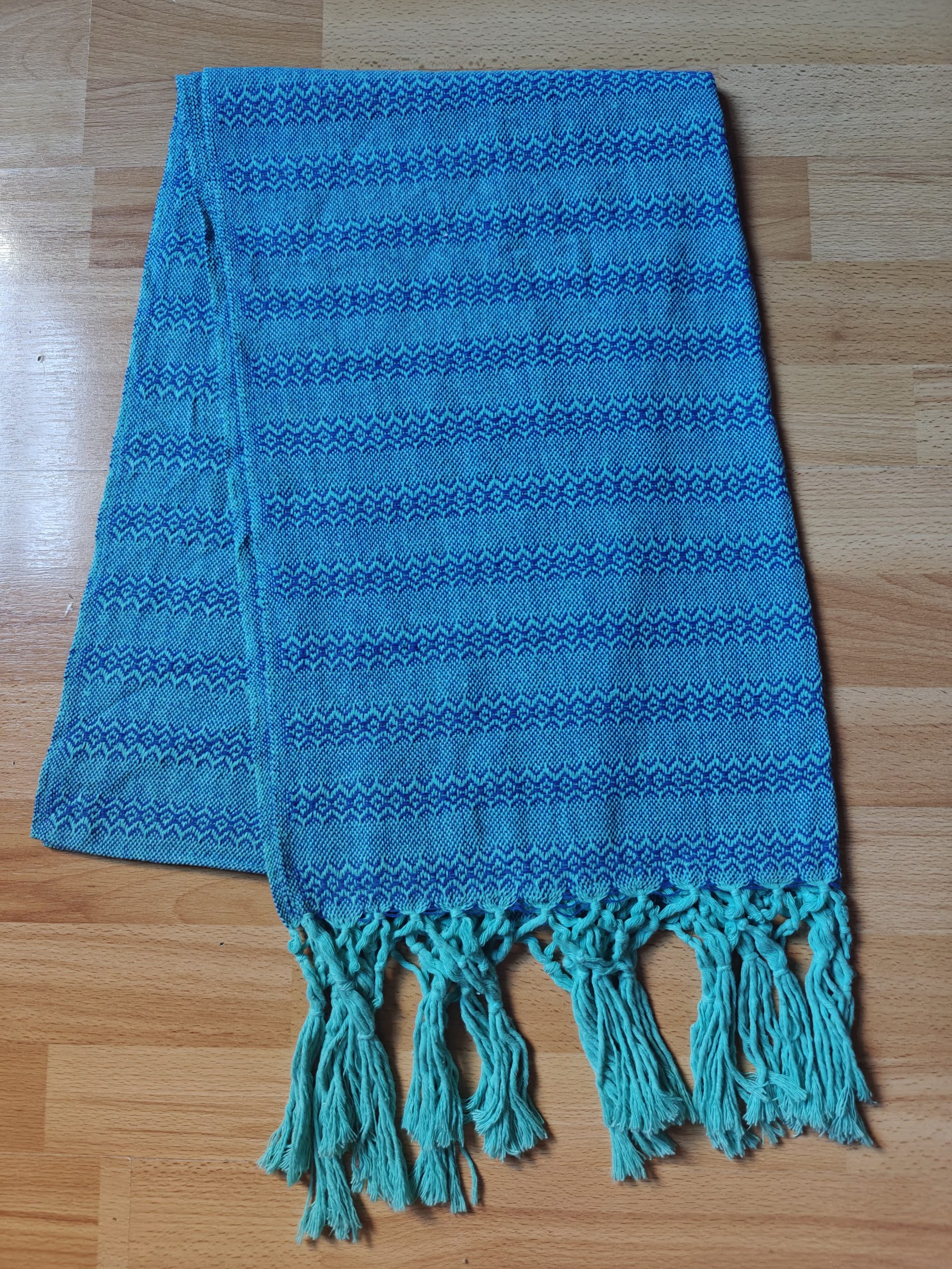 Close Weave Rebozos 2 meter Rhomboid pattern w/ simpler tassels - Image 21