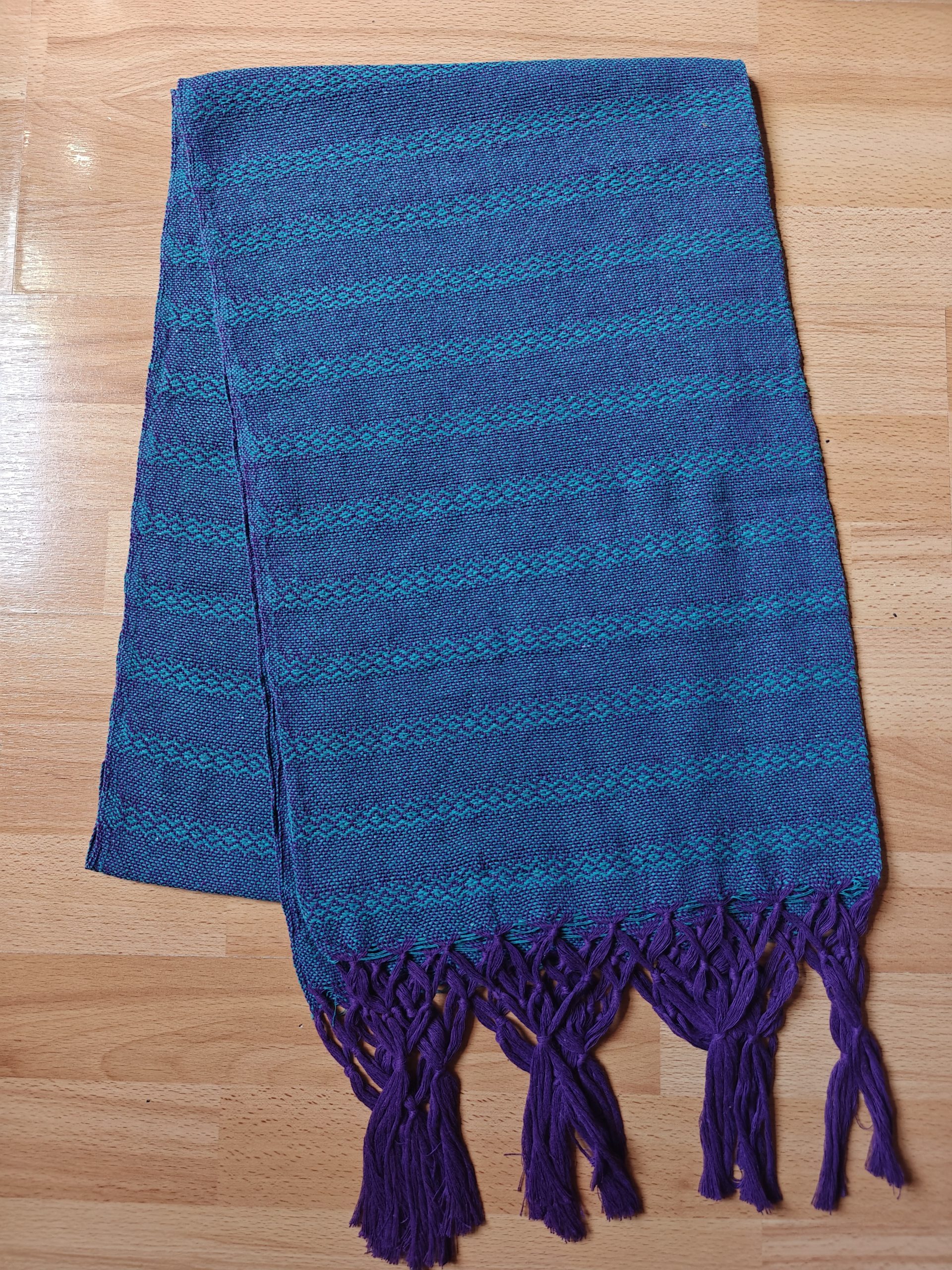 Close Weave Rebozos 2 meter Rhomboid pattern w/ simpler tassels - Image 15
