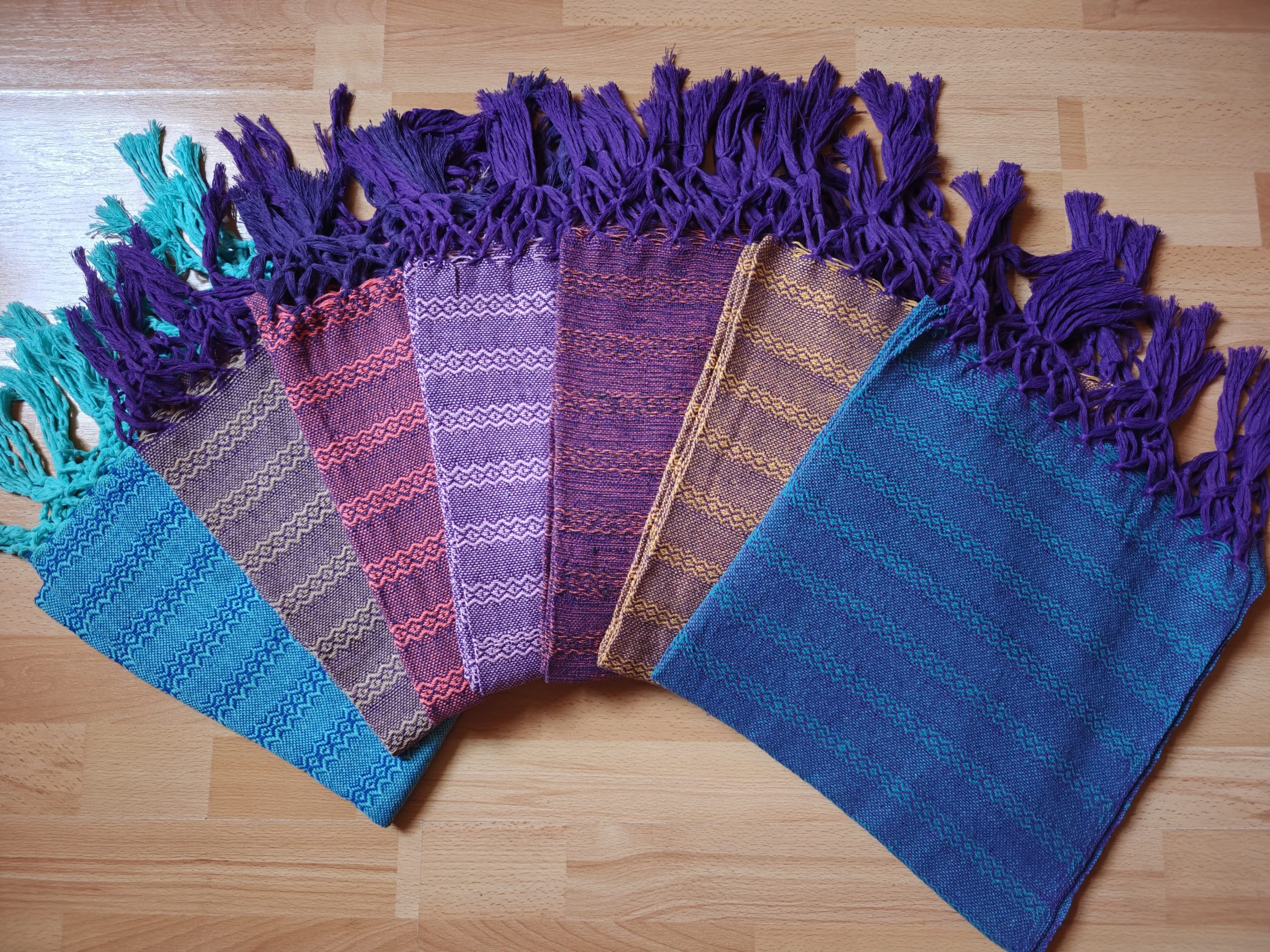 Close Weave Rebozos 2 meter Rhomboid pattern w/ simpler tassels