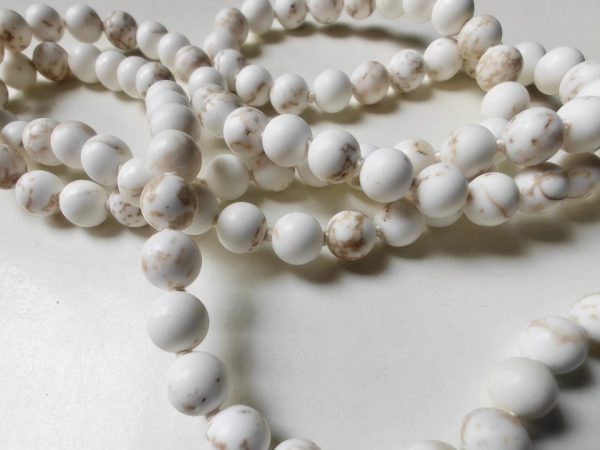 108 bead 8mm Matte Magnesite Mala on Cream Thread - Image 3