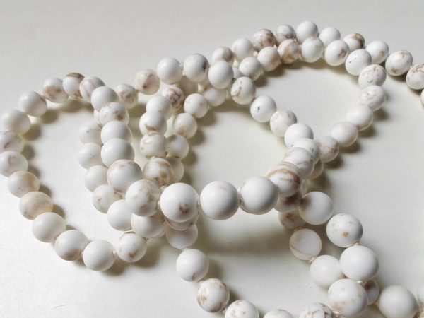 108 bead 8mm Matte Magnesite Mala on Cream Thread - Image 5