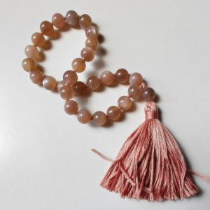 27 bead 8mm Peach Moonstone Mala