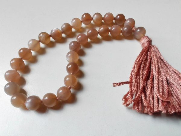 27 bead 8mm Peach Moonstone Mala - Image 6