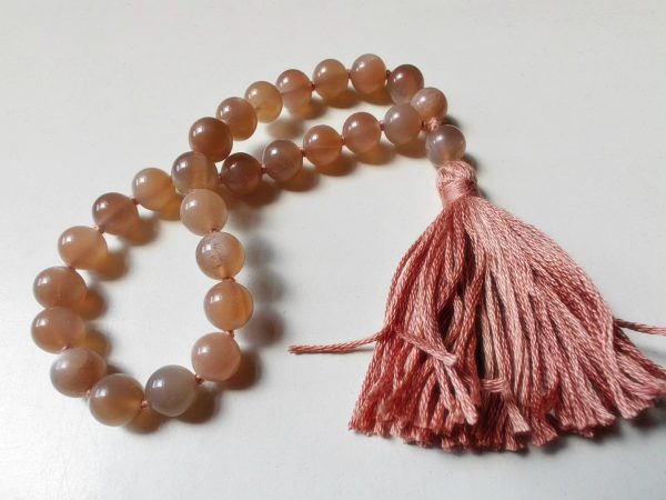 27 bead 8mm Peach Moonstone Mala - Image 3