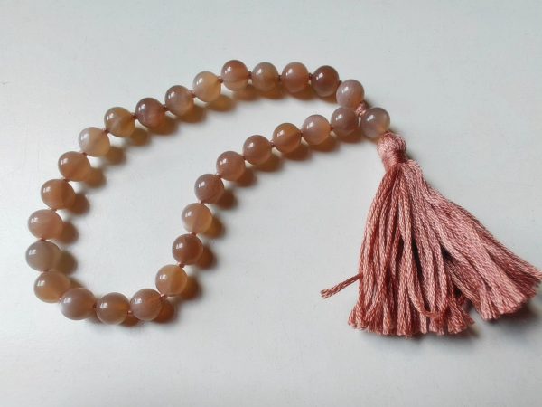 27 bead 8mm Peach Moonstone Mala - Image 2