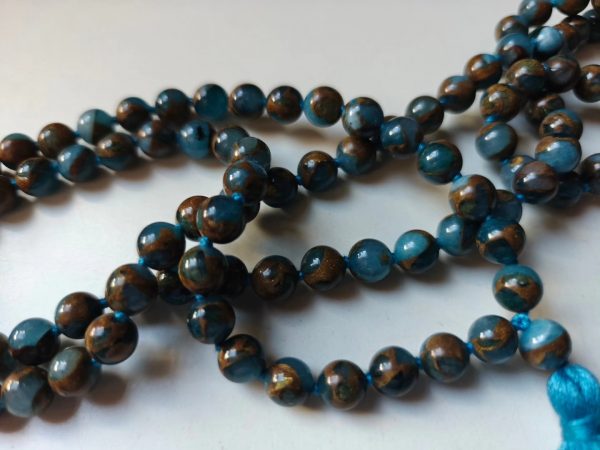 108 bead 8mm Aqua Blue Mosaic Chalcedony Quartz - Image 14